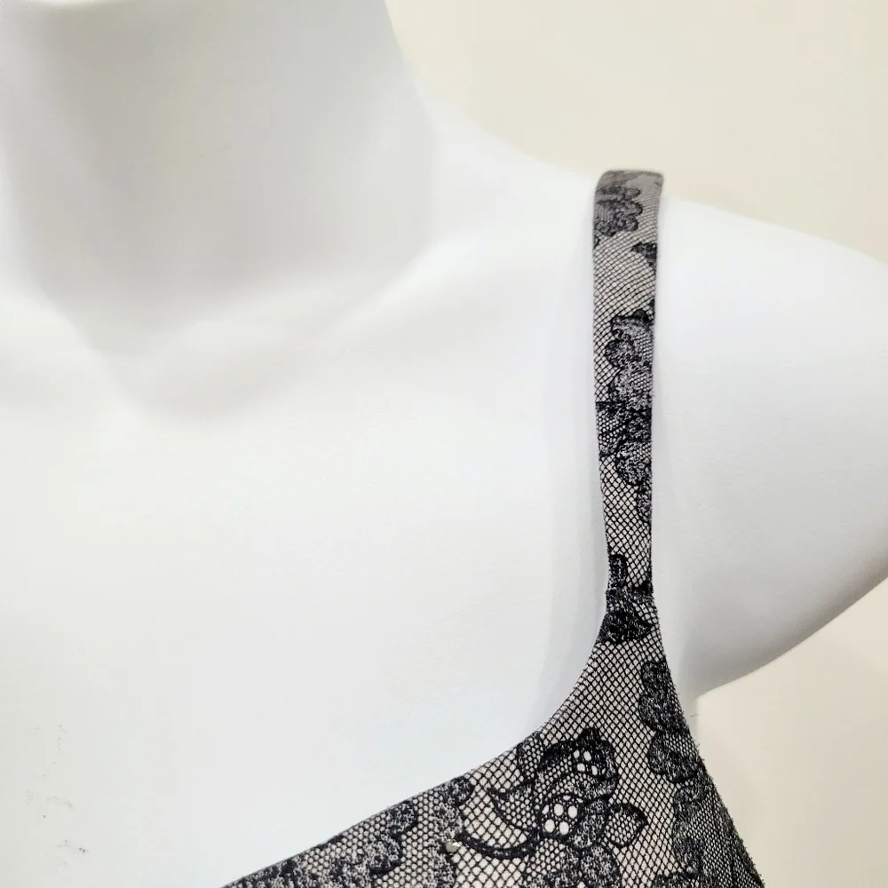 Victoria's Secret Lined Perfect Coverage Grey Silver Beads Wire Bra Size: 34C - Picture 5 of 9